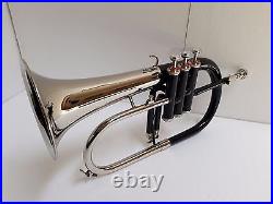 SALE! BRAND NEW BLACK NICKEL FINISH Bb Flugel Horn Free Hard Case+MOUTHPIECE