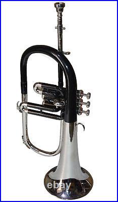 SALE! BRAND NEW BLACK NICKEL FINISH Bb Flugel Horn Free Hard Case+MOUTHPIECE