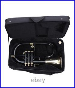 SALE! BRAND NEW BLACK NICKEL FINISH Bb Flugel Horn Free Hard Case+MOUTHPIECE