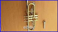 SALE BRAND NEW BRASS FINISH Bb FLAT TRUMPET C FREE HARD CASE +MouthPiece