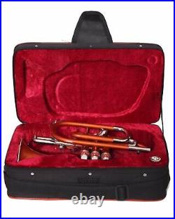 SALE! BRAND NEW CORNET NEW ORANGE NICKLE Bb FLAT CORNET WITH FREE HARD CASE