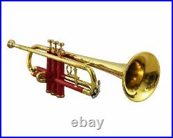 SALE BRAND NEW RED Golden Brass Bb flat Trumpet With Free Case+MOUTHPIECE
