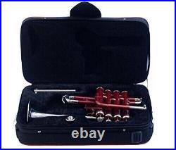 SALE BRAND NEW RED NICKLE FINISH Bb FLAT TRUMPET FREE HARD CASE +MouthPiece