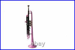 SALE! BRAND NEW Trumpet Pink and black Bb Pitch with with Hard case bag And M/P