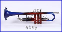 SALE! Brand New MULTI COLOURED Bb flat Trumpet With hard Free Case+Mouthpiece