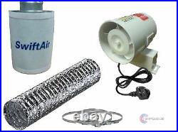 SALE Complete InLine Fan Carbon Filter Duct Kit Hydroponic Grow Room Ventilation