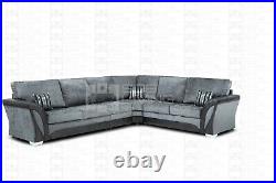SALE Designer Shannon/Farrow Fullback Sofa Range Black & Grey Corner Sofa
