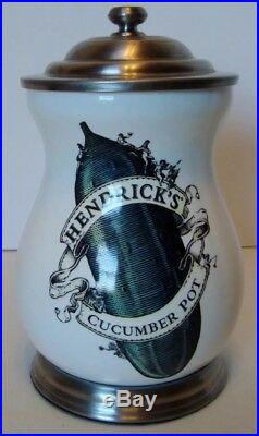 SALE! HENDRICKS Gin Official Mercandise. CERAMIC Cucumber Pot&Lid BRAND NEW 2019