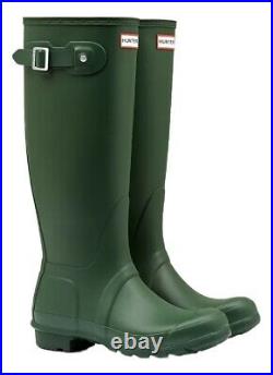 SALE Ladies Original Tall Hunter Wellies Wellington Boots Green Size UK 5