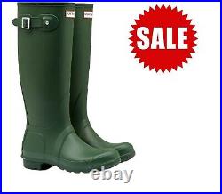 SALE Ladies Original Tall Hunter Wellies Wellington Boots Green Size UK 6