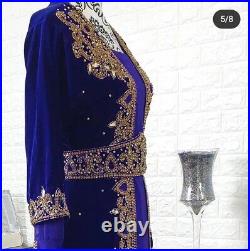 SALE Moroccan Dubai Kaftans Farasha Abaya Dress Very Fancy Long Gown Velvet BF84