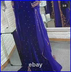 SALE Moroccan Dubai Kaftans Farasha Abaya Dress Very Fancy Long Gown Velvet BF84