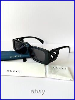 SALE! NEW Gucci GG1325S Black Slim Rectangle Sunglasses