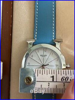 SALE! SAVE 80%! BRAND NEW Hermes Heure H ronde watch for women, blue strap