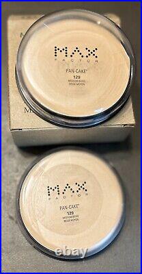 SALE Set Of 2 Max FactorPan Cake Makeup 129 Medium Beige, New In Box