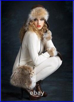 SALE? Women's Brand New Canadian Lynx Fur Purse Shoulder Bag Ladies