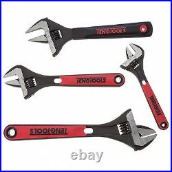 SPRING SALE! Teng Tools 4 Pce Adjustable Wrench Set In Case 6 8 10 8 Jaws