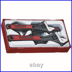 SPRING SALE! Teng Tools 4 Pce Adjustable Wrench Set In Case 6 8 10 8 Jaws