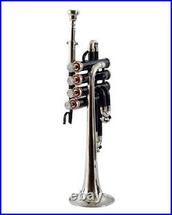 SUMMER SALE! BRAND NEW BLACK NICKEL FINISH Bb/A PICCOLO TRUMPET WITH FREE CASE