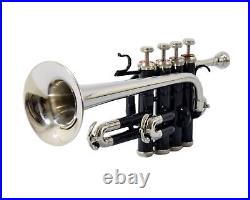 SUMMER SALE! BRAND NEW BLACK NICKEL FINISH Bb/A PICCOLO TRUMPET WITH FREE CASE