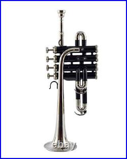 SUMMER SALE! BRAND NEW BLACK NICKEL FINISH Bb/A PICCOLO TRUMPET WITH FREE CASE