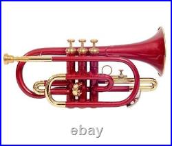 SUMMER SALE! BRAND NEW RED BRASS FINISH Bb FLAT CORNET +FAST SHIP+FREE CASE