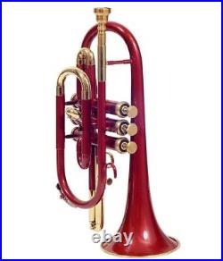 SUMMER SALE! BRAND NEW RED BRASS FINISH Bb FLAT CORNET +FAST SHIP+FREE CASE