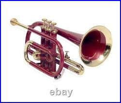 SUMMER SALE! BRAND NEW RED BRASS FINISH Bb FLAT CORNET +FAST SHIP+FREE CASE