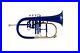 SUMMER SALE! BRAND New Blue White Brass Bb/F 4 Valve Flugel Horn Free Case+M/P