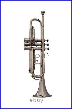 SUMMER SALE Brand New Silver Nickel Plated Bb FLAT Trumpet