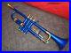 SUMMER SALE Trumpet Brand New BLUE AND BRASS COLOUR Bb Flat Free Case+Mouthpiece