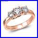Sale 1.00 CT F I2 Round 3 Stone Diamond Engagement Ring 18K Rose Gold 21354642