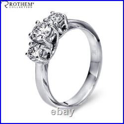 Sale 1.01 CT F I2 Round 3 Stone Diamond Engagement Ring 18K White Gold 21154640