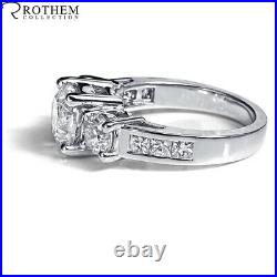 Sale 1.56 CT J I1 Round 3 Stone Diamond Engagement Ring 18K White Gold 01052221