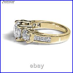 Sale 1.79 CT SI2 Round 3 Stone Diamond Engagement Ring 18K Yellow Gold 01151183