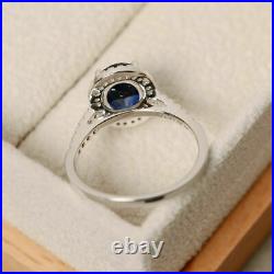 Sale 2.65 Ct Diamond Blue Sapphire Gemstone Ring Fine 14K White Gold ring 6 7 9