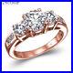 Sale 2.88 CT D I1 Round 3 Stone Diamond Engagement Ring 18K Rose Gold 54326012