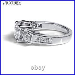 Sale 3.30 CT F SI2 Round 3 Stone Diamond Engagement Ring 18K White Gold 53590010