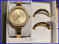 Sale Brand New Michael Kors Carey Gold Tone Watch with2 Extra Top Rings SRP $275