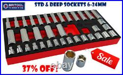 Sale Britool Hallmark 3/8 Drive Socket Set With Standard & Deep Sockets 6-2