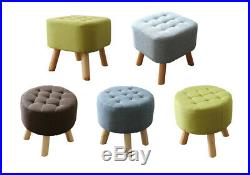 Sale! Fabric Rest Stool Footstool Chair Ottoman Rest Padded Top Pouffe Shapes