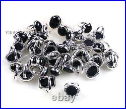 Sale Natural 25 PCs Black Onyx Silver Plated Mix Shape Designer Ring Jewellery