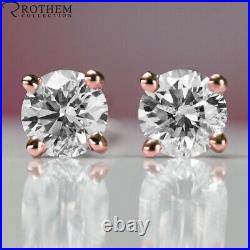 Sale Real Diamond Stud Earrings 1.21 Karat Rose Gold I2 54285355