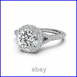 Sale Round Cut 0.70 ct Real 14K White Gold Solitaire Diamond Wedding Ring M N O