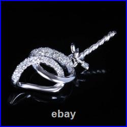 Sale Solid 14K White Gold Pearl Pendant Natural Diamonds Fine Necklaces Pendants
