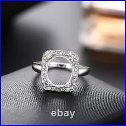 Sale Solid 18K White Gold Semi Mount Ring Real Diamonds 0.2ct Oval Cut 10x12mm