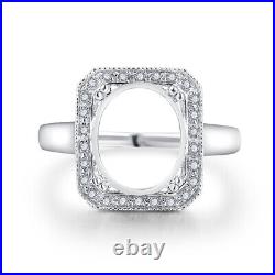 Sale Solid 18K White Gold Semi Mount Ring Real Diamonds 0.2ct Oval Cut 10x12mm