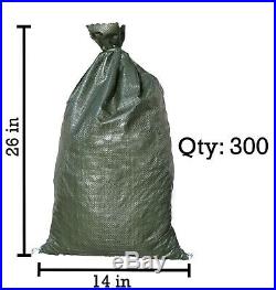 Sandbaggy 300 Green Empty Sandbags For Sale 14x26 Sandbag Sand Bags Bag Poly