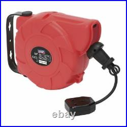 Sealey CRM101 10m Compact 240v Wall Mounted Retracting Extension Power Lead Reel