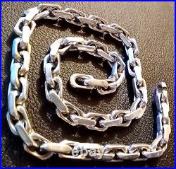 Super Sale Men's Biker Chunky Chain Link Rocker Sterling Silver 925 Skull Heavy